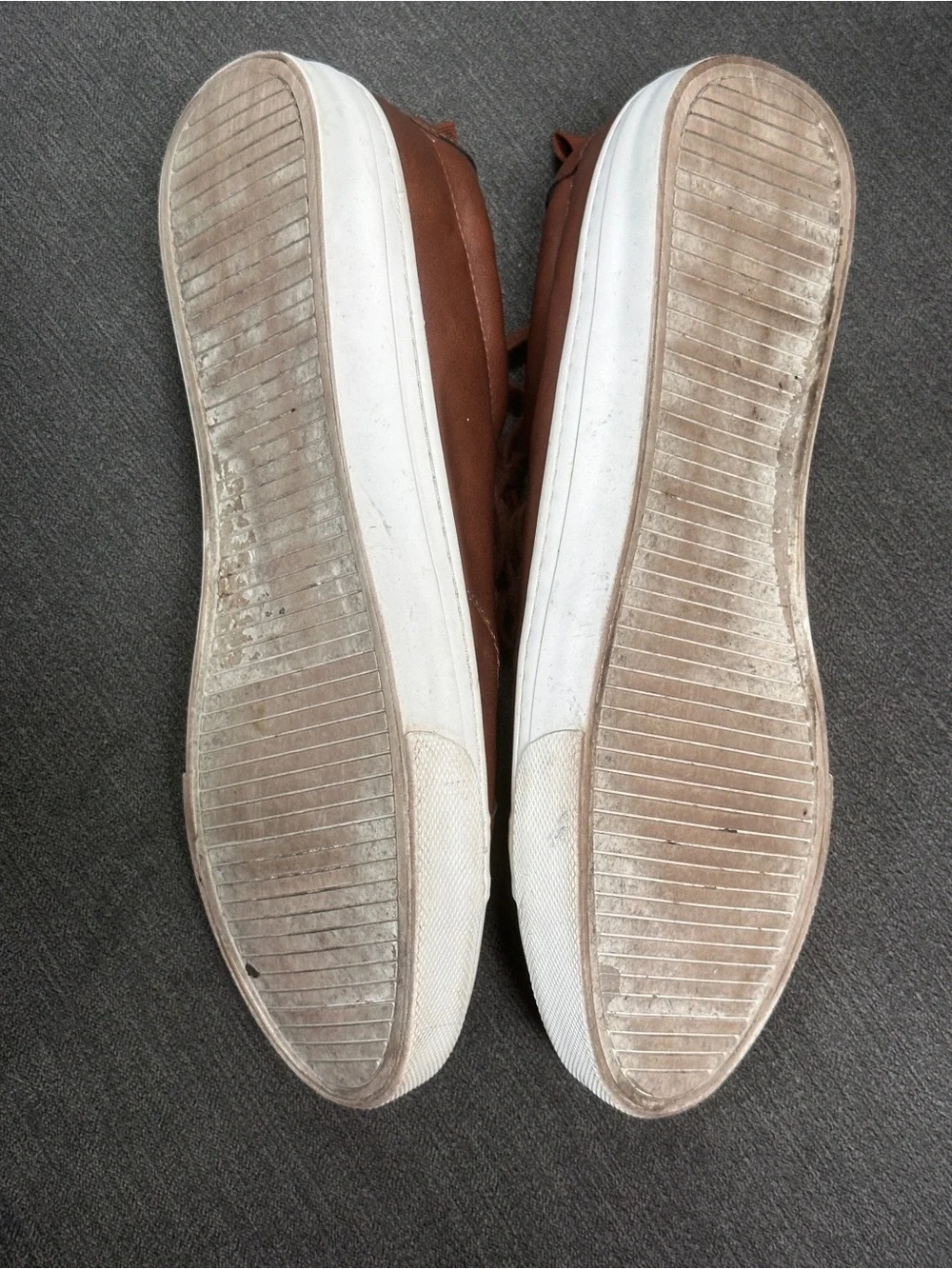 Banana Republic Brown Leather Low-Top Sneakers with White Sole